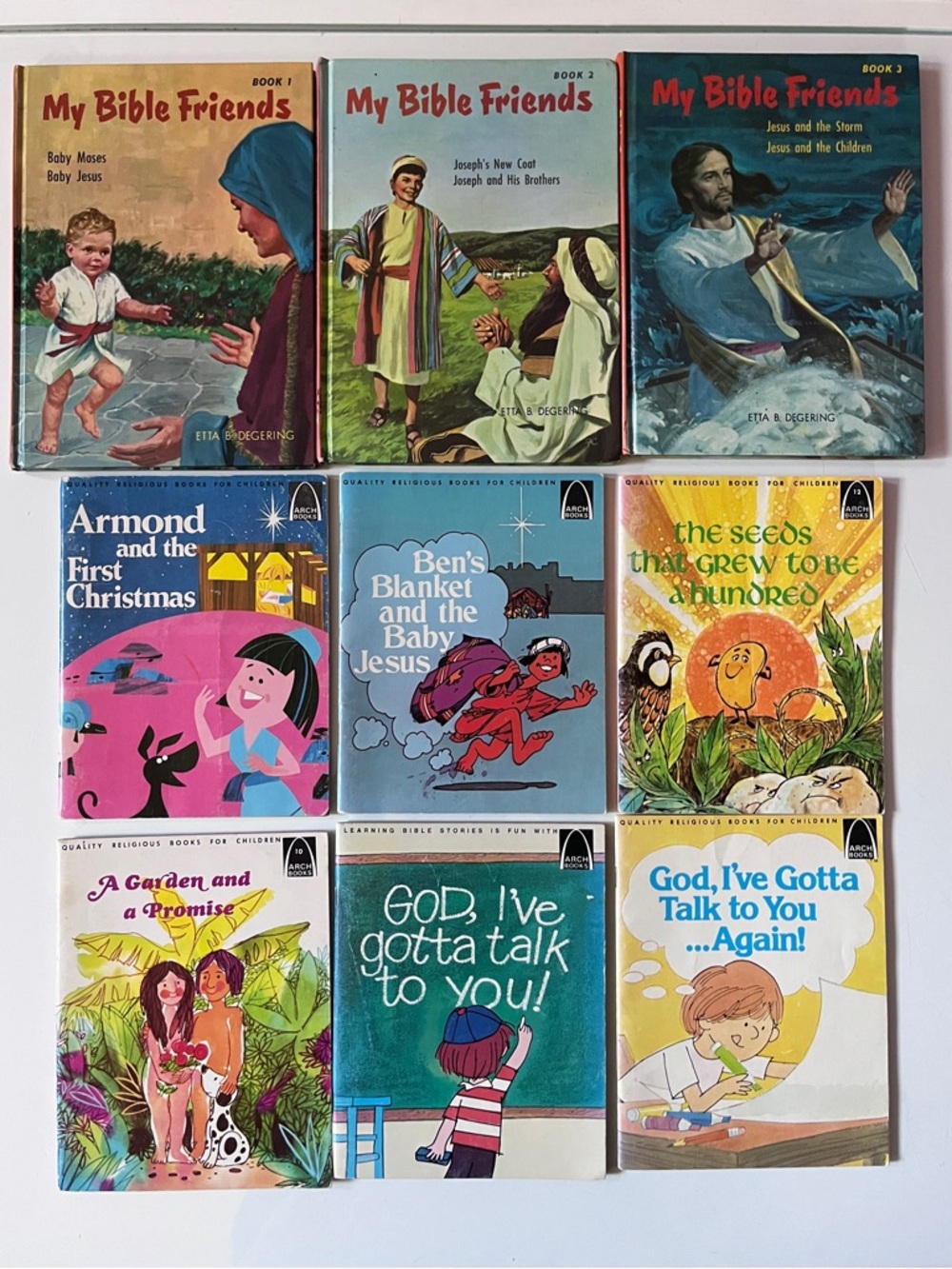 Set of 19 Vintage Children’s Bible Story Books - Colorful Illustrated Covers